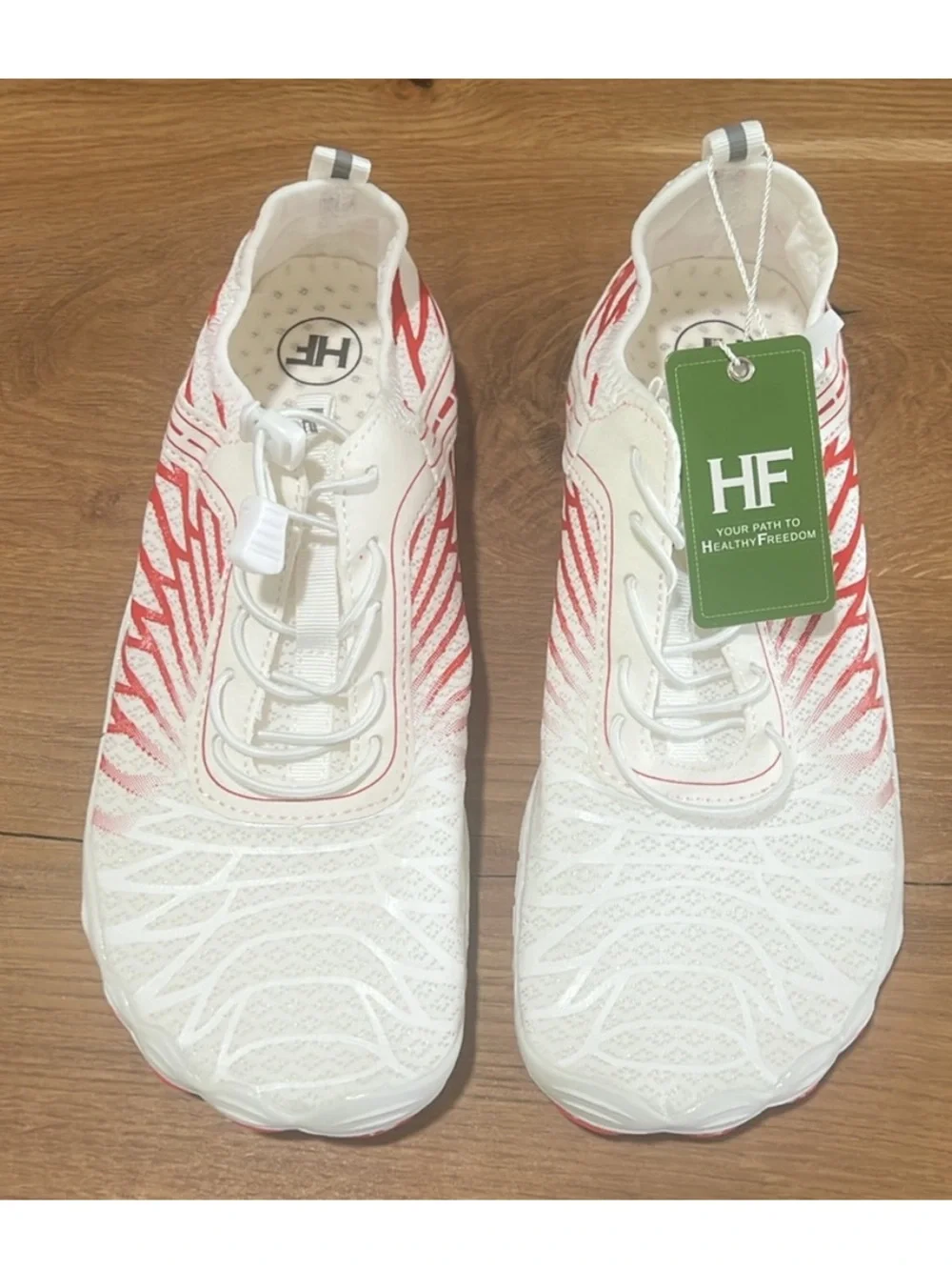 NWT Hike Lorax Barefoot Shoes White Red Wide Toe M 10-10.5 | W 12-12.5 | EU 43